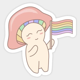 Pastel Pride Mushroom Sticker